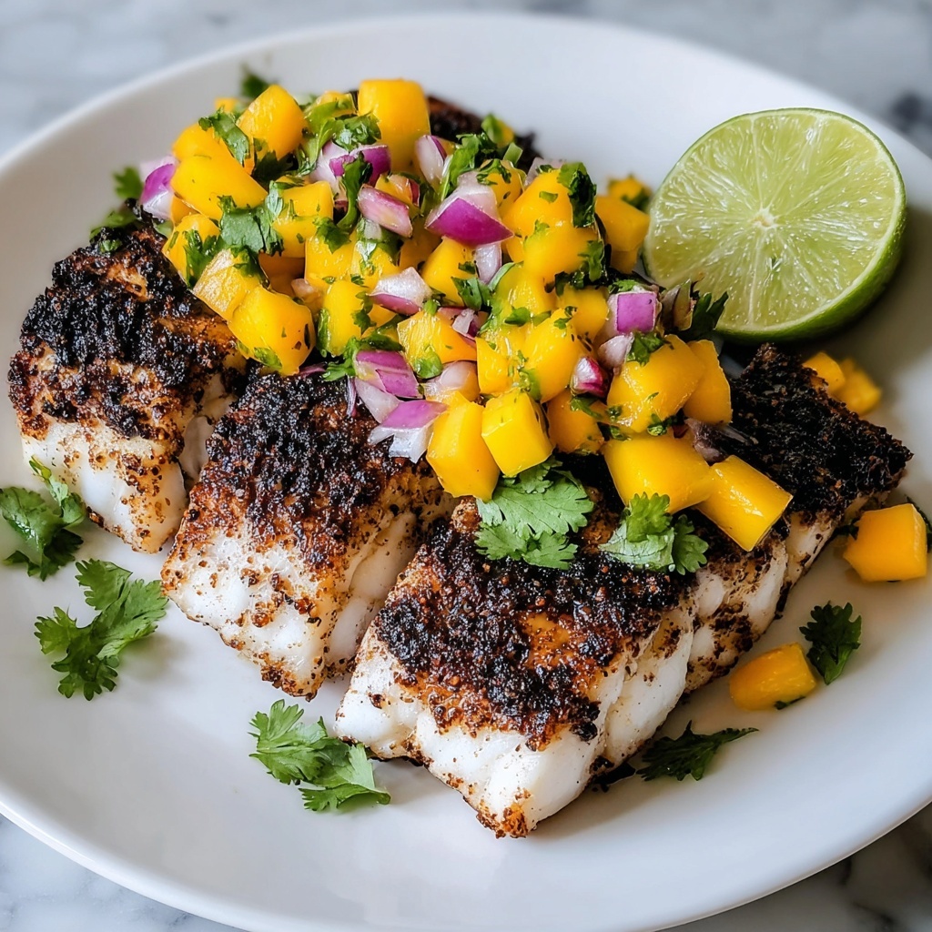 Blackened Tilapia with Mango Salsa: 7 Delicious Flavors Recipe - Recipe Image