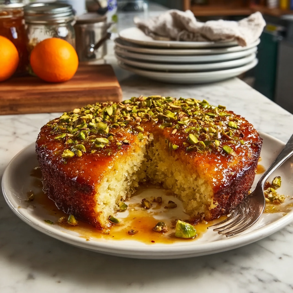 Orange Blossom and Pistachio Cake with Saffron Syrup Recipe - Recipe Image