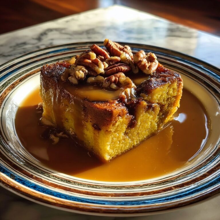 Pumpkin Bread Pudding with Caramel Sauce Recipe
