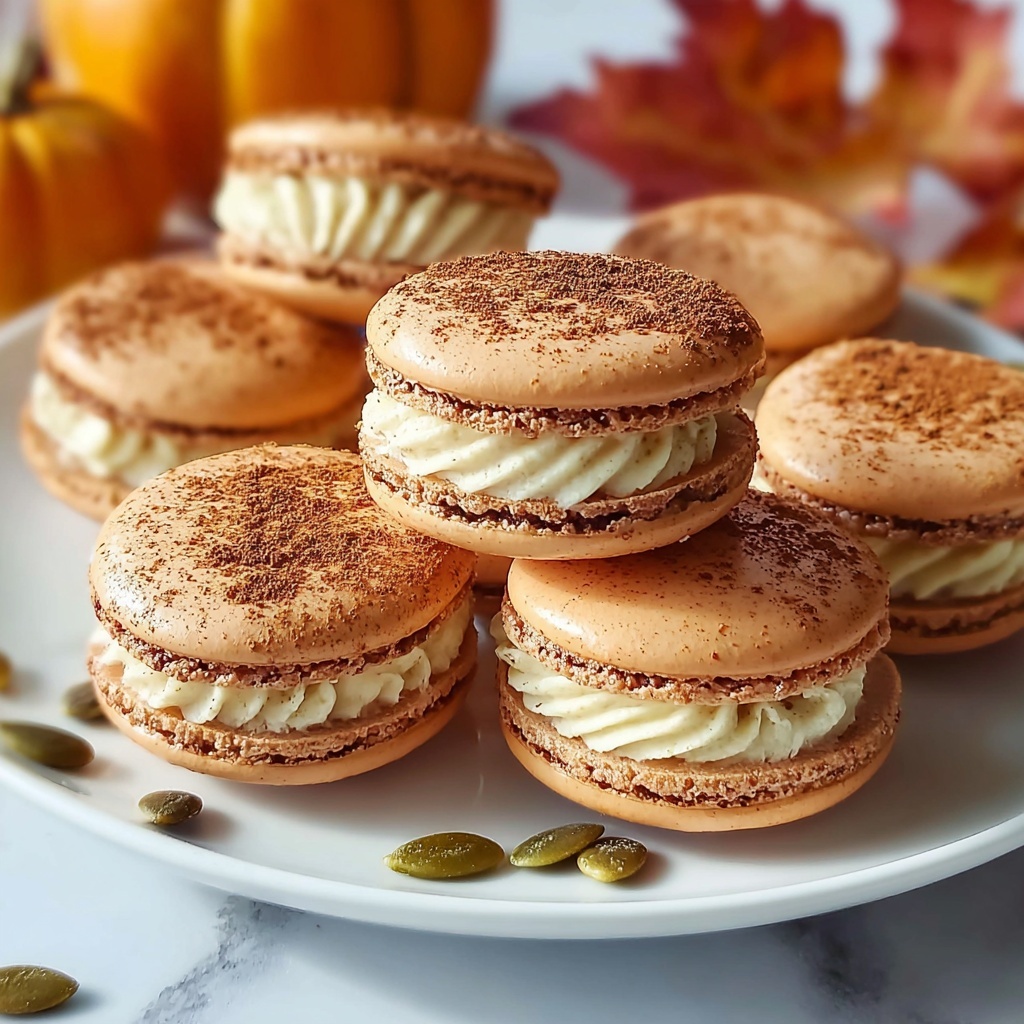 Pumpkin Spice Macarons with Cream Cheese Filling Recipe - Recipe Image