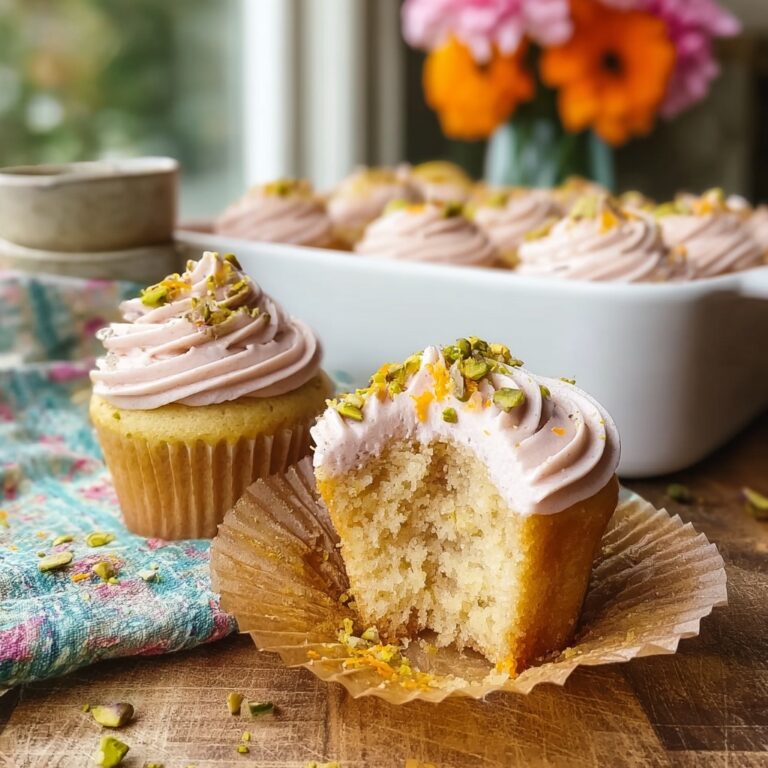 Orange Pistachio Cupcakes with Rosewater Icing Recipe