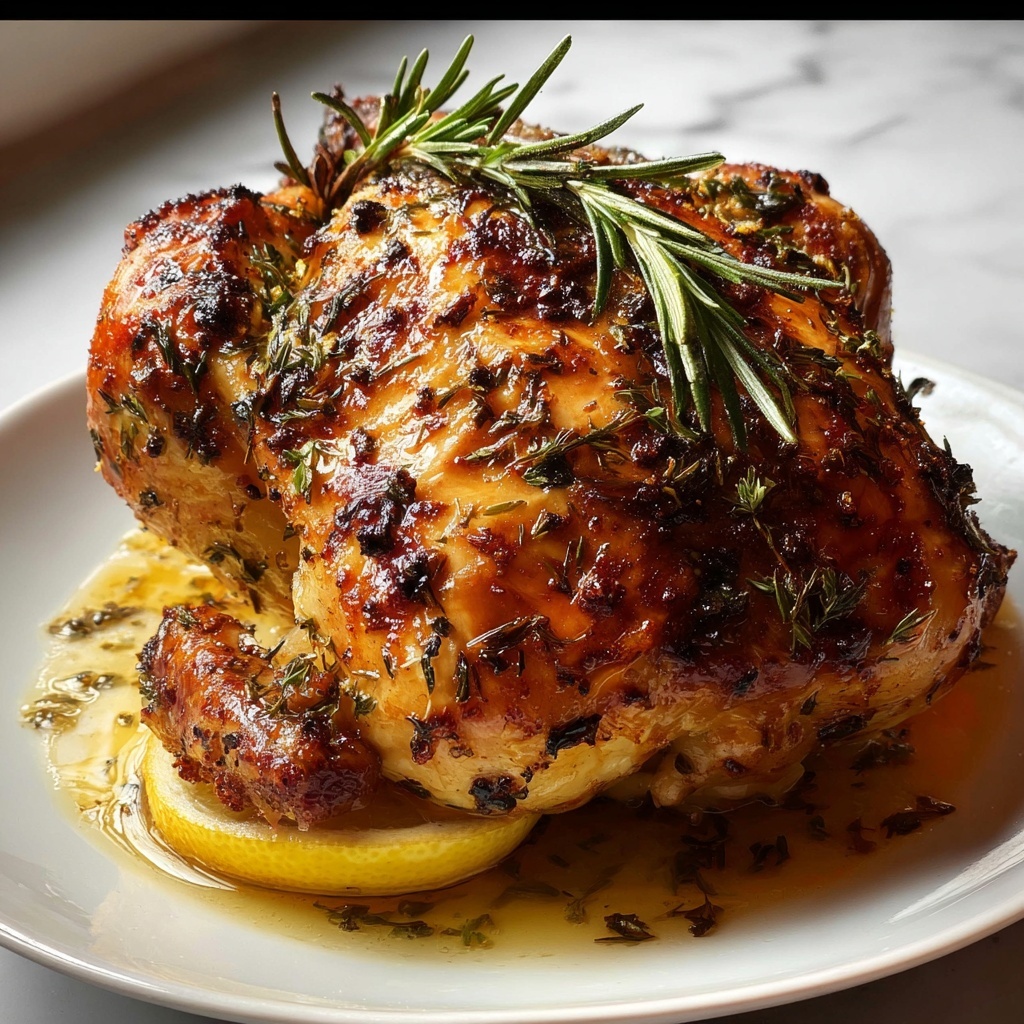 Garlic Herb Butter Roast Chicken Recipe for Juicy Perfection Recipe - Recipe Image