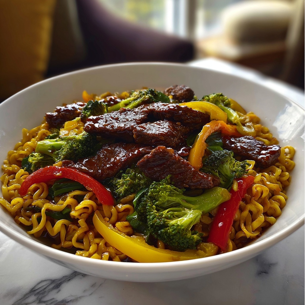 Spicy Korean Gochujang Beef Noodles Recipe - Recipe Image
