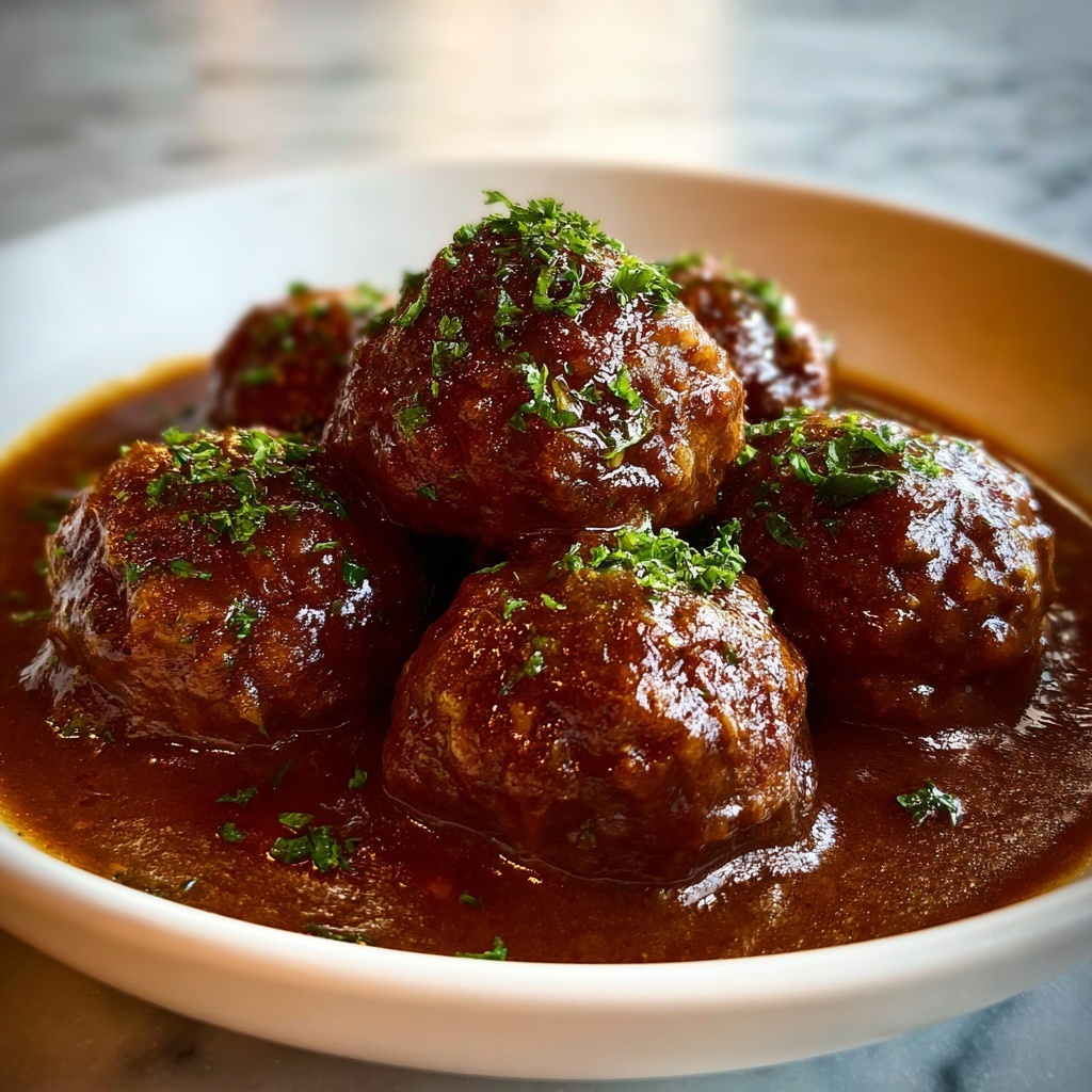 Delicious Salisbury Meatballs: A Comforting Family Classic Recipe - Recipe Image