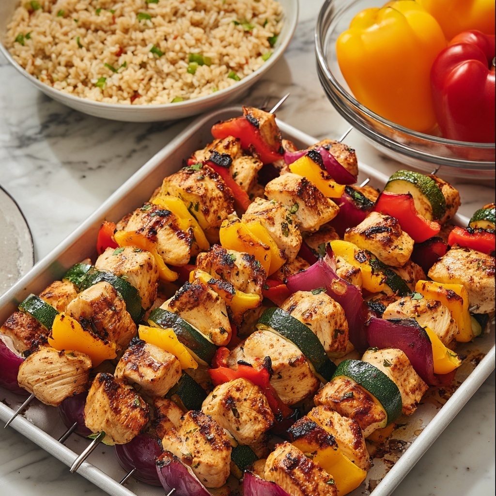 Garlic Herb Chicken Kabobs Recipe - Recipe Image