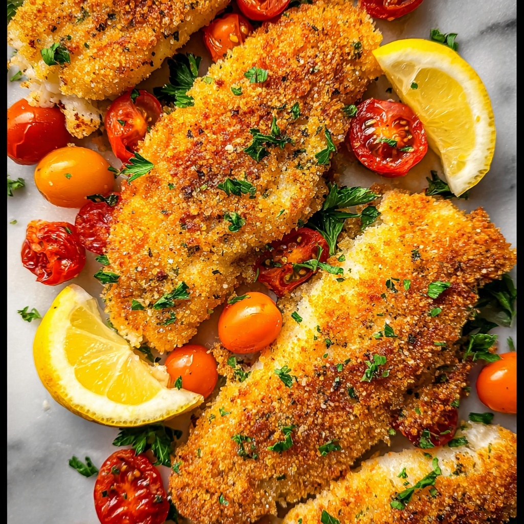 Everything Bagel Panko Baked Cod with Cherry Tomatoes Recipe - Recipe Image