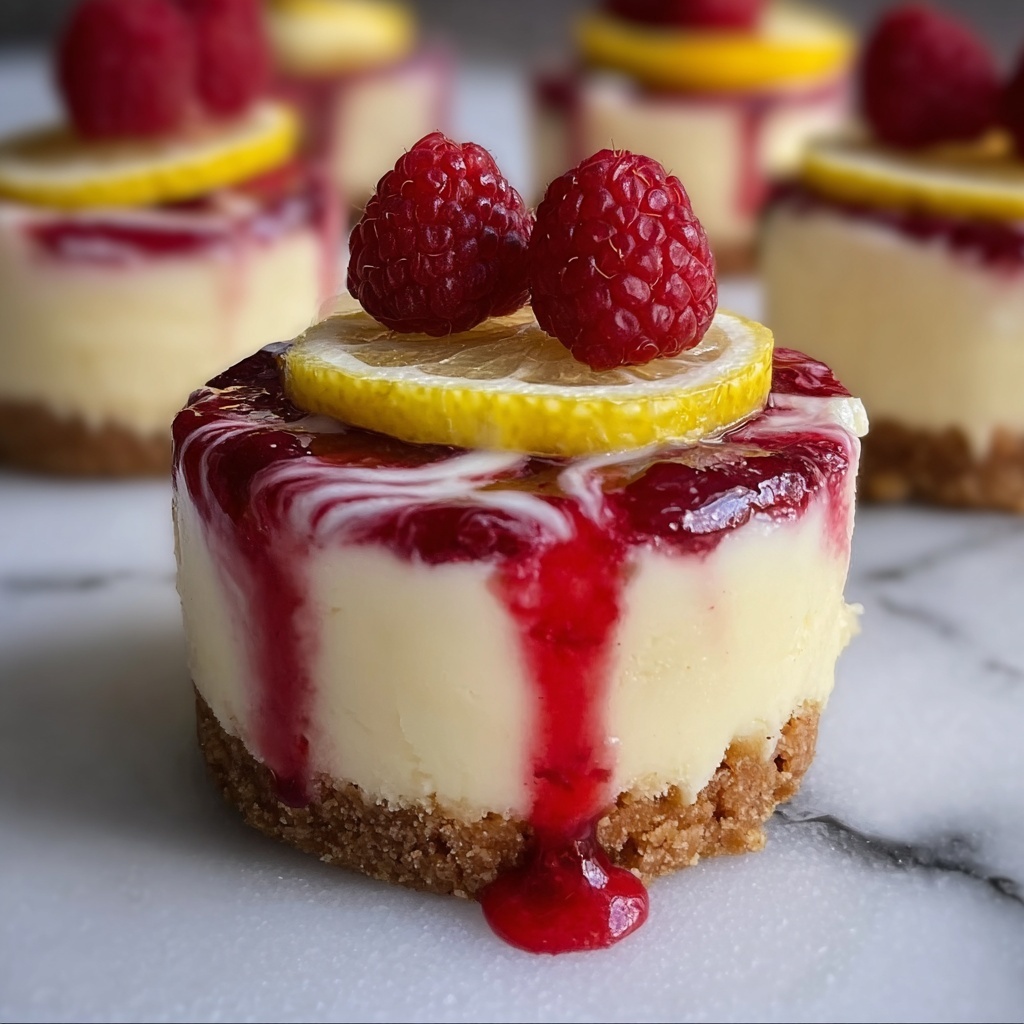 No Bake Raspberry Lemon Swirl Cheesecake Recipe - Recipe Image