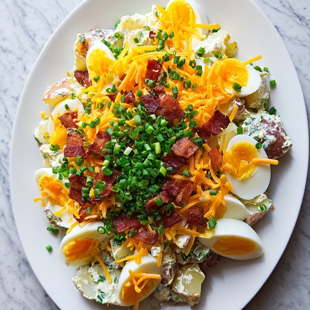 Loaded Potato Salad with Cheddar, Bacon, and Green Onions Recipe - Recipe Image