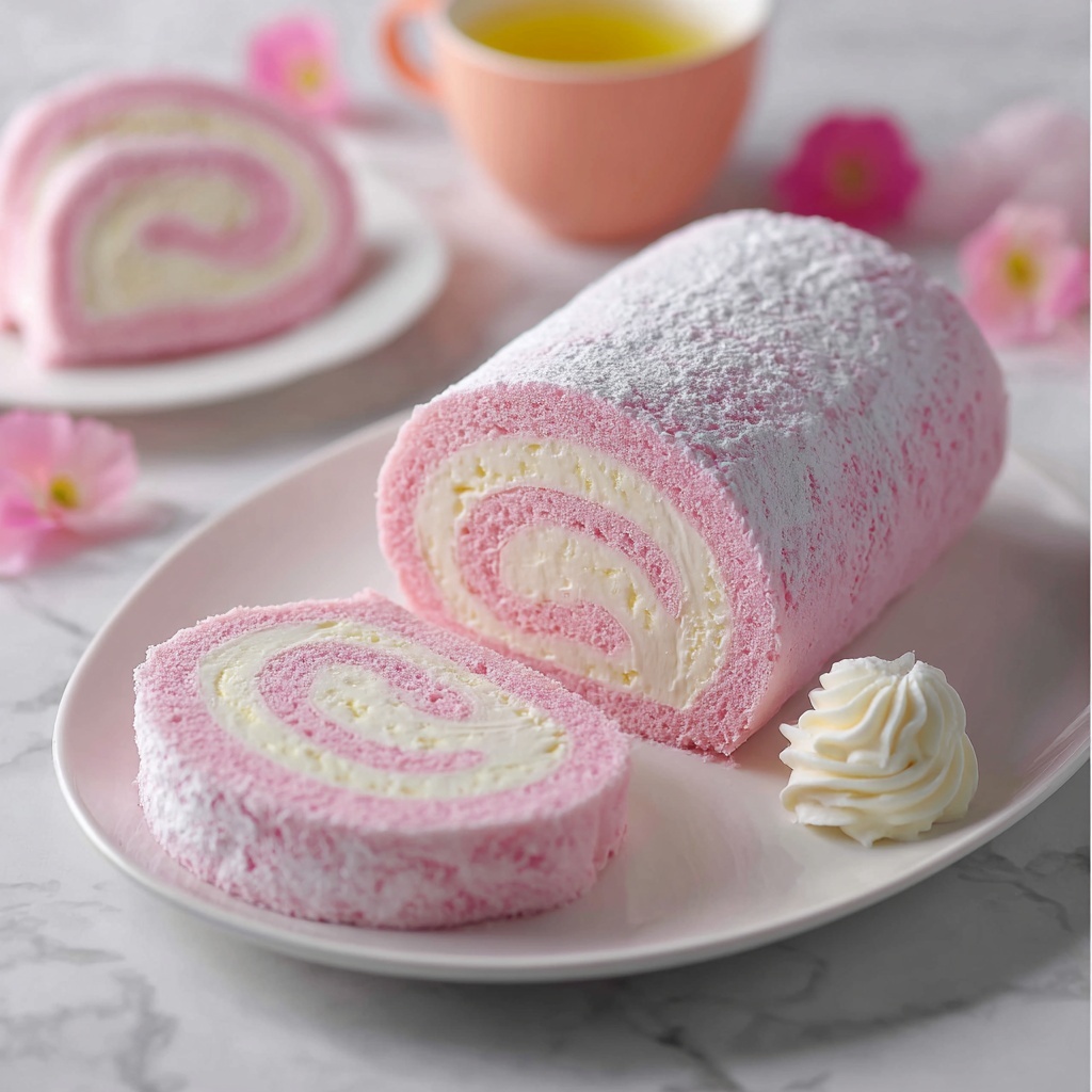 Japanese Cotton Candy Swiss Cake Roll Recipe - Recipe Image