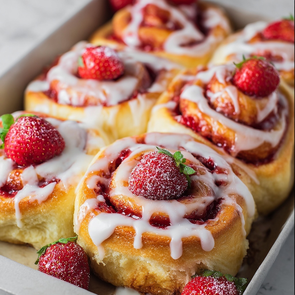 Strawberry Cheesecake Cinnabon Rolls Recipe - Recipe Image