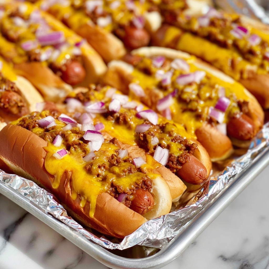 Oven Baked Chili Cheese Dogs Recipe - Recipe Image