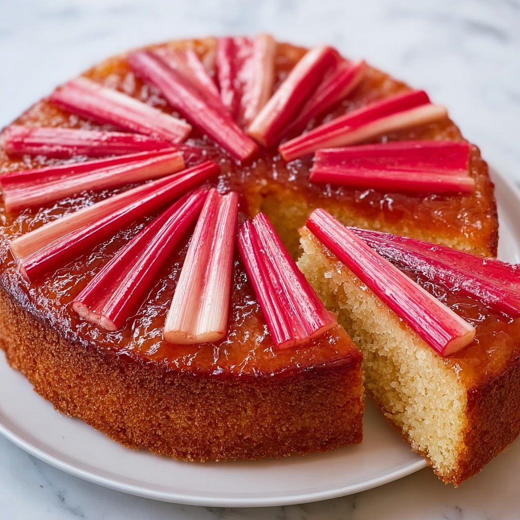 Easiest Rhubarb Upside Down Cake Recipe - Recipe Image