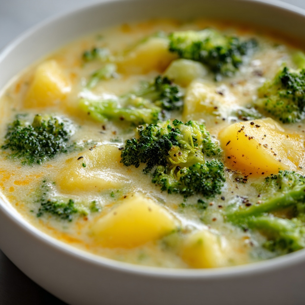 Crockpot Potato Broccoli Cheddar Soup Recipe - Recipe Image
