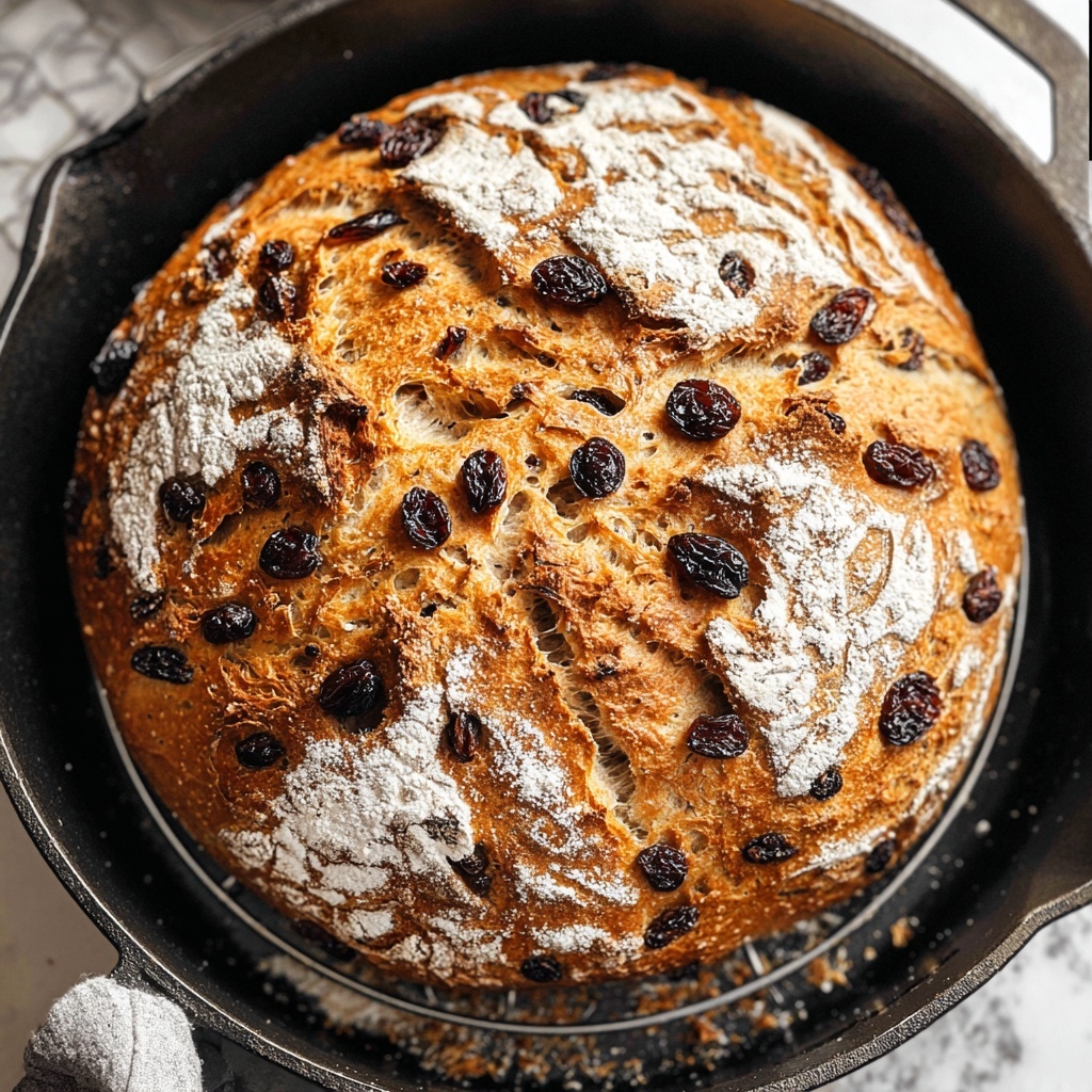 No Knead Cinnamon Raisin Bread Recipe - Recipe Image