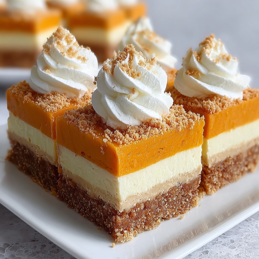 No Bake Pumpkin Cheesecake Bars Recipe - Recipe Image