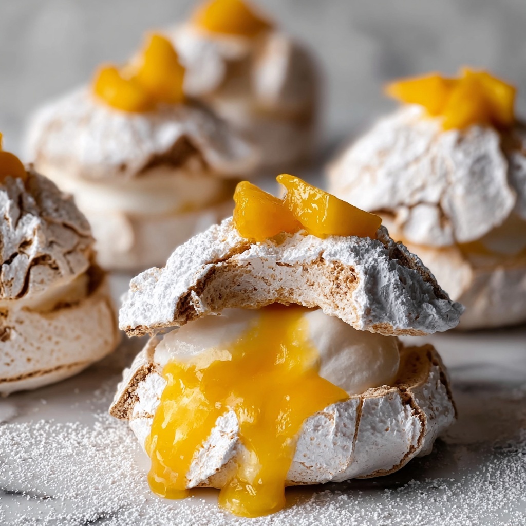 Miso Mango Meringue Clouds with Caramel Swirl Recipe - Recipe Image