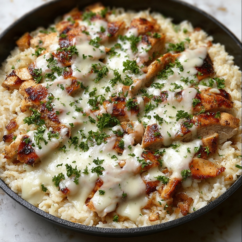 Creamy Chicken Cheese Rice Recipe - Recipe Image