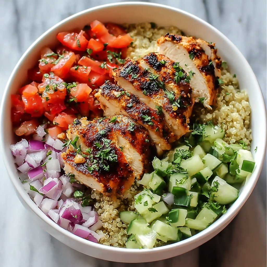 Greek Chicken Quinoa Bowl with Tzatziki Sauce Recipe - Recipe Image