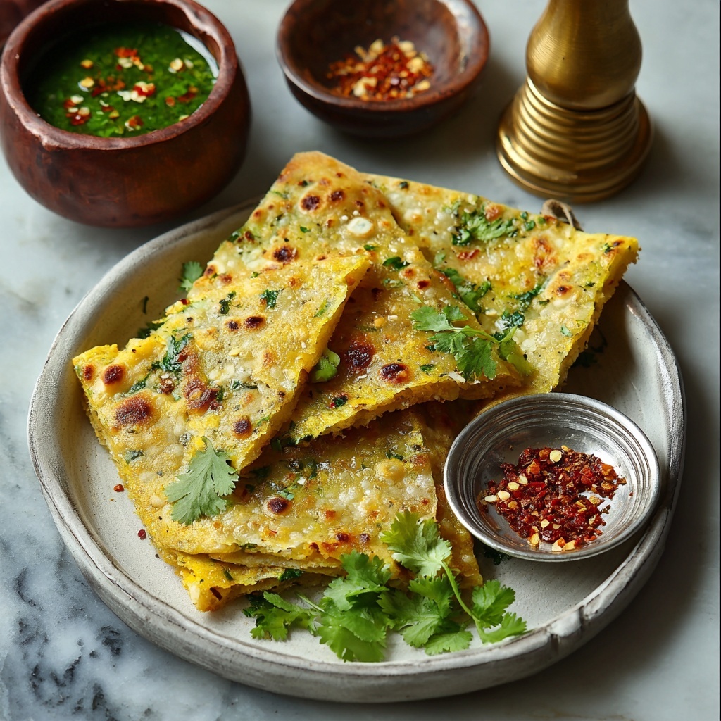 Lentil & Spinach Crepes (Moong Dal Palak Chilla) Recipe - Recipe Image