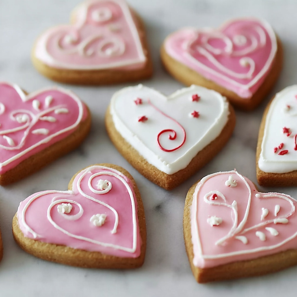 Heart Cookies Decorated with Royal Icing Recipe - Recipe Image
