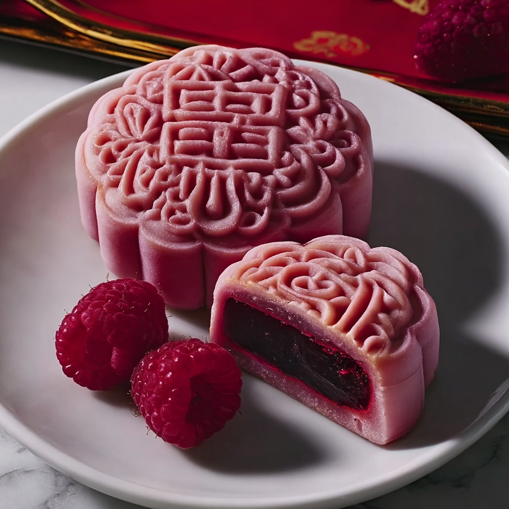 Raspberry Chocolate Snowskin Mooncakes Recipe - Recipe Image