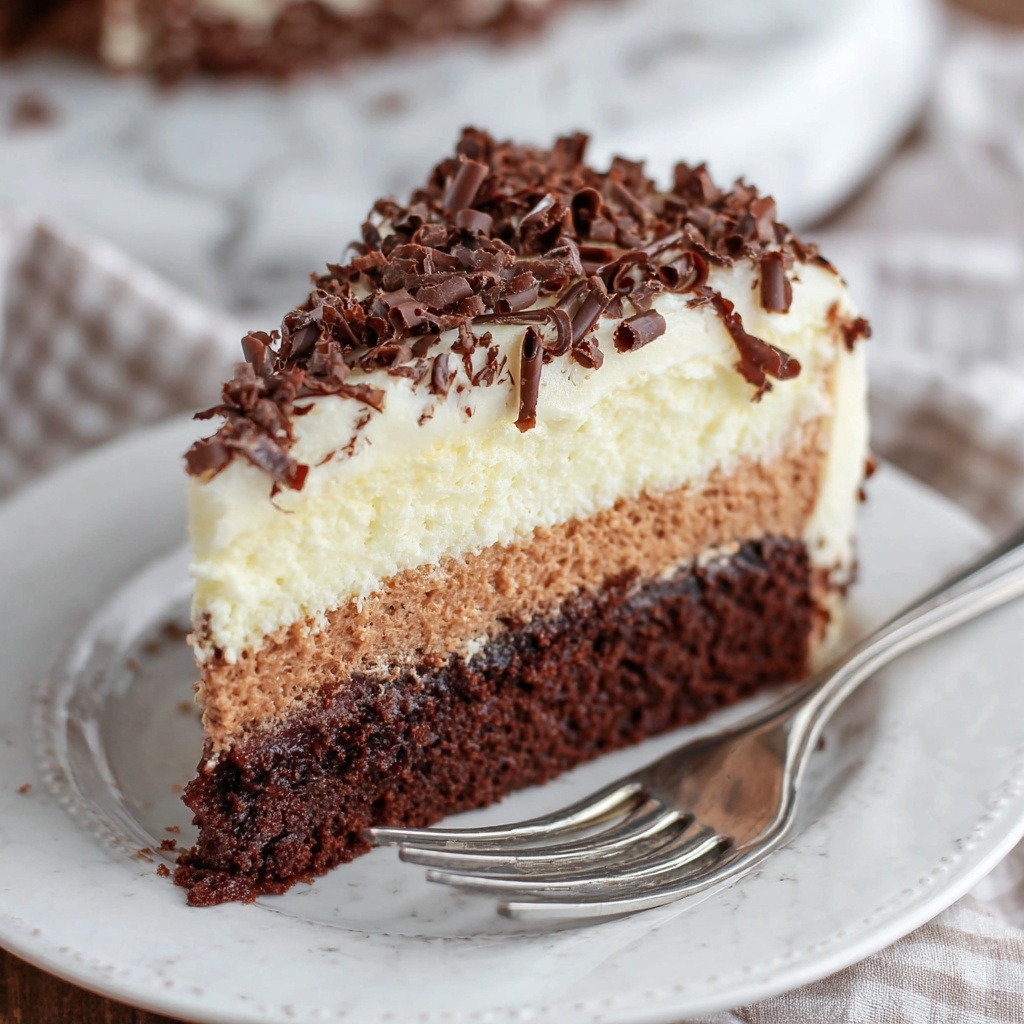 White German Chocolate Cake with Cheesecake Center Recipe - Recipe Image