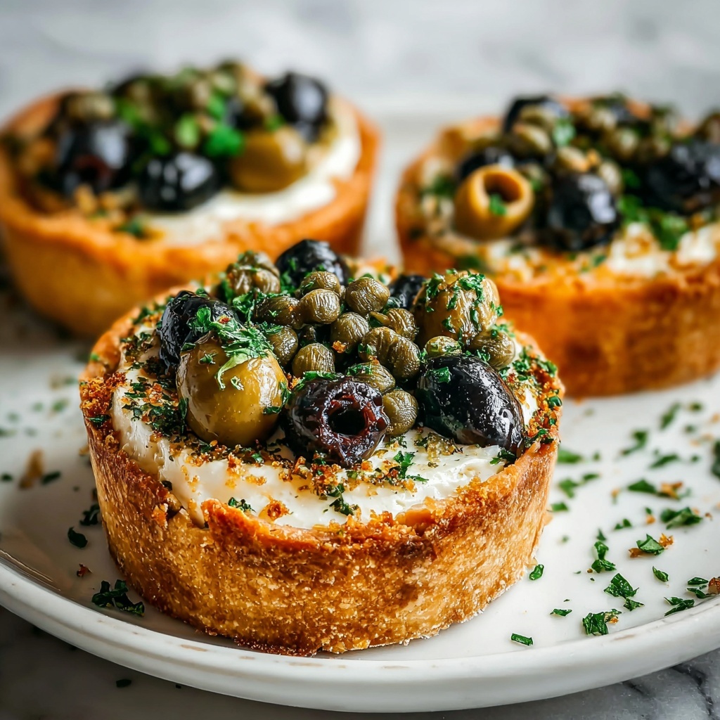 Savory Ricotta Tartlets with Olives and Capers Recipe - Recipe Image