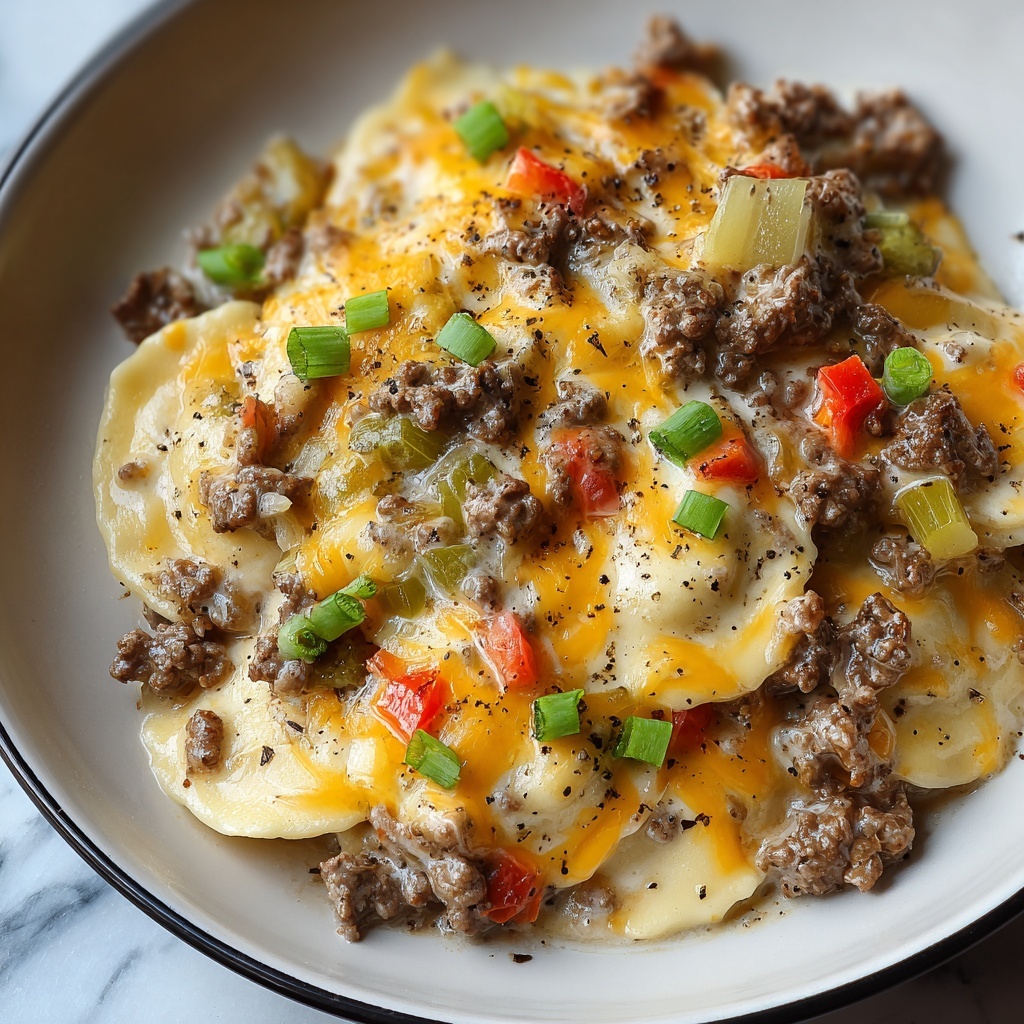 Crockpot Cheesesteak Potato Casserole Recipe - Recipe Image