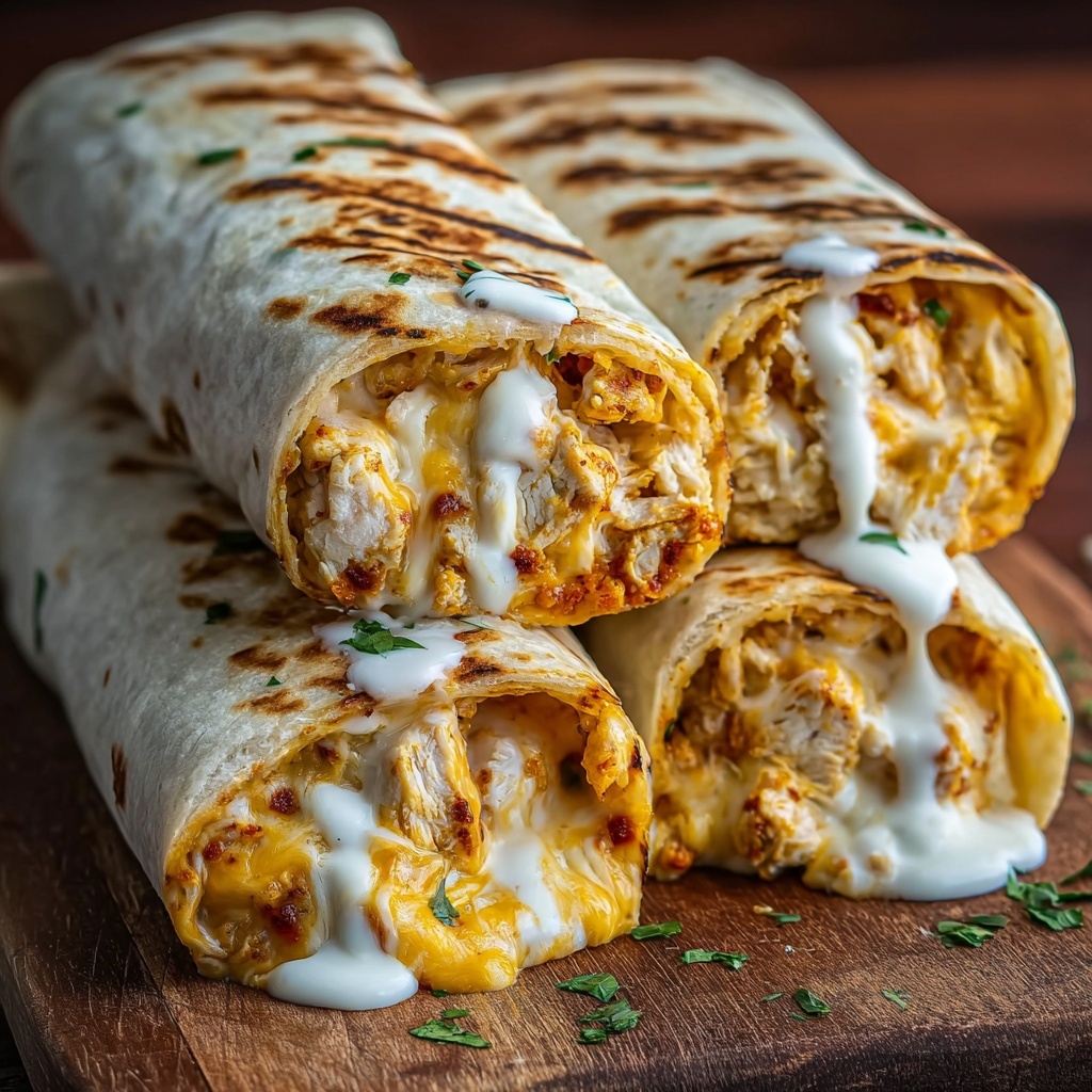 Crispy Air Fryer Hot Chicken Wraps Recipe - Recipe Image