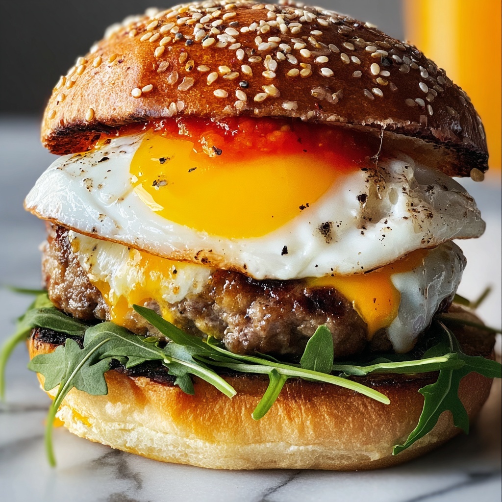 Burger with Fried Egg and Special Sauce Recipe - Recipe Image