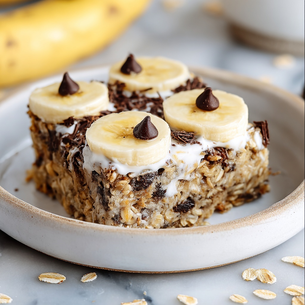 Baked Banana Chocolate Chip Oatmeal Recipe - Recipe Image