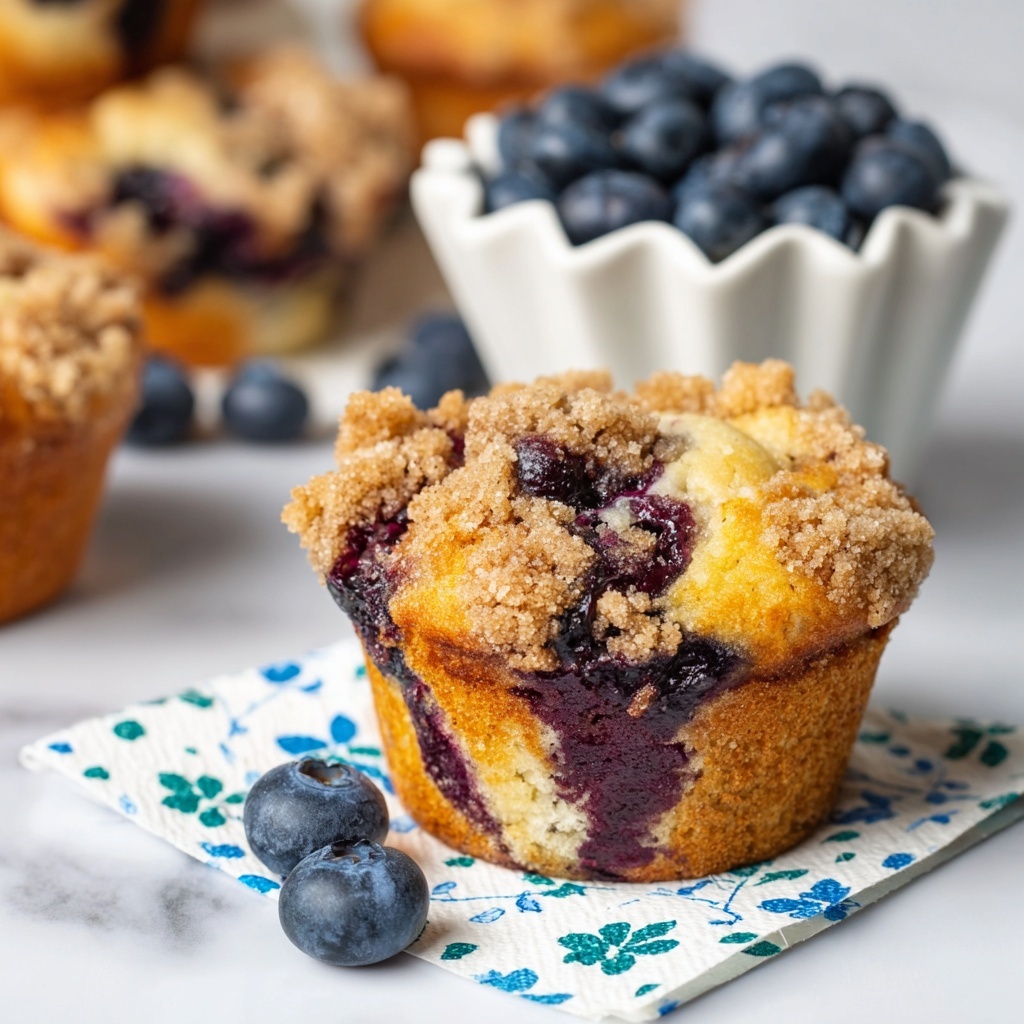 Vegan Blueberry Muffins With Crumb Topping Recipe - Recipe Image