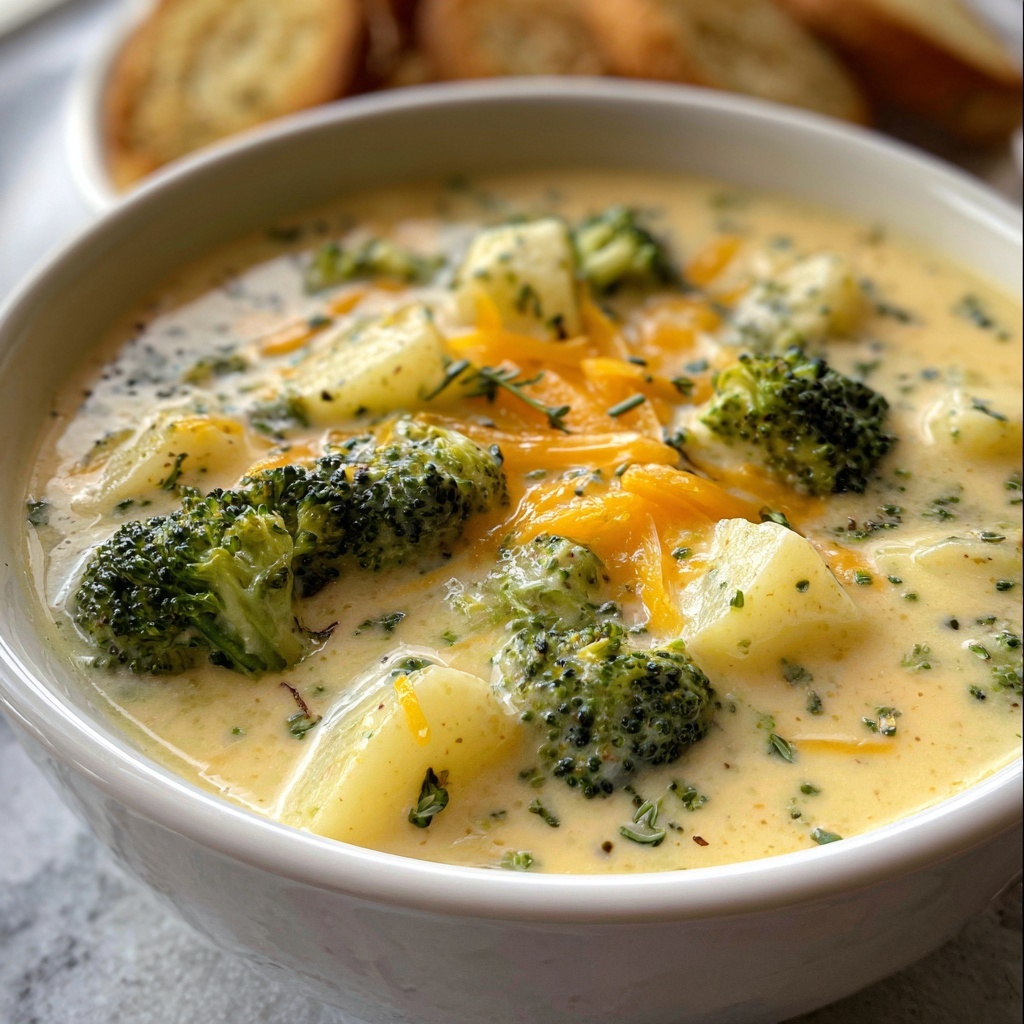 Crockpot Potato Broccoli Cheddar Soup Recipe - Recipe Image