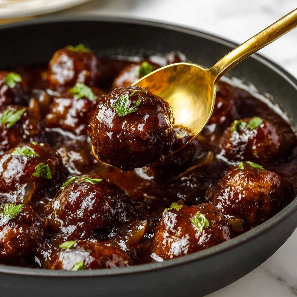 Salisbury Steak Meatballs with Rich Onion Gravy Recipe - Recipe Image