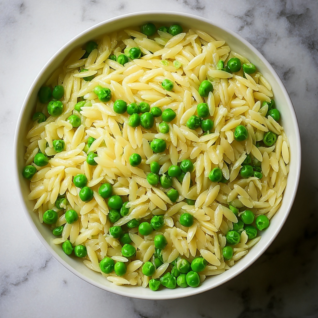 Creamy Parmesan Orzo with Peas Recipe - Recipe Image