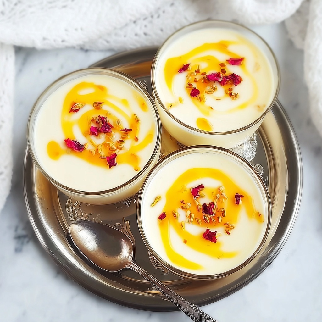 Saffron Cardamom Baked Yogurt with Mango Compote Recipe - Recipe Image