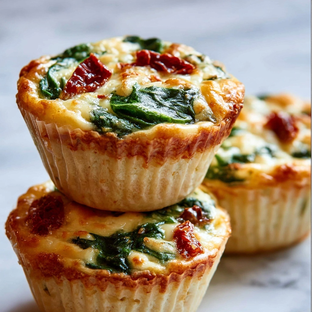 Egg White Bites with Sun-Dried Tomatoes, Spinach, and Bell Peppers Recipe - Recipe Image