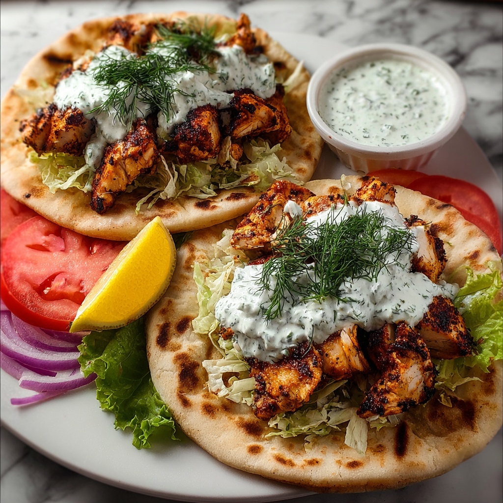 Mediterranean Chicken Gyros with Creamy Feta Tzatziki Recipe - Recipe Image