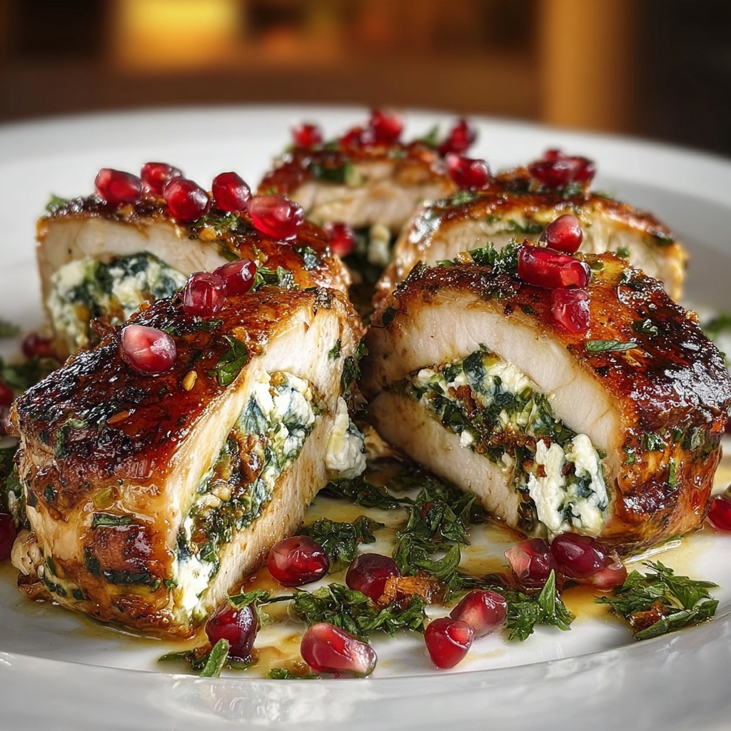 Ricotta Pomegranate Stuffed Chicken Recipe - Recipe Image