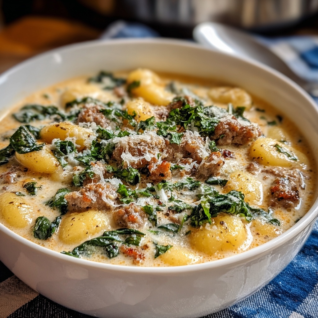 Creamy Parmesan Italian Sausage Ditalini Soup Recipe - Recipe Image
