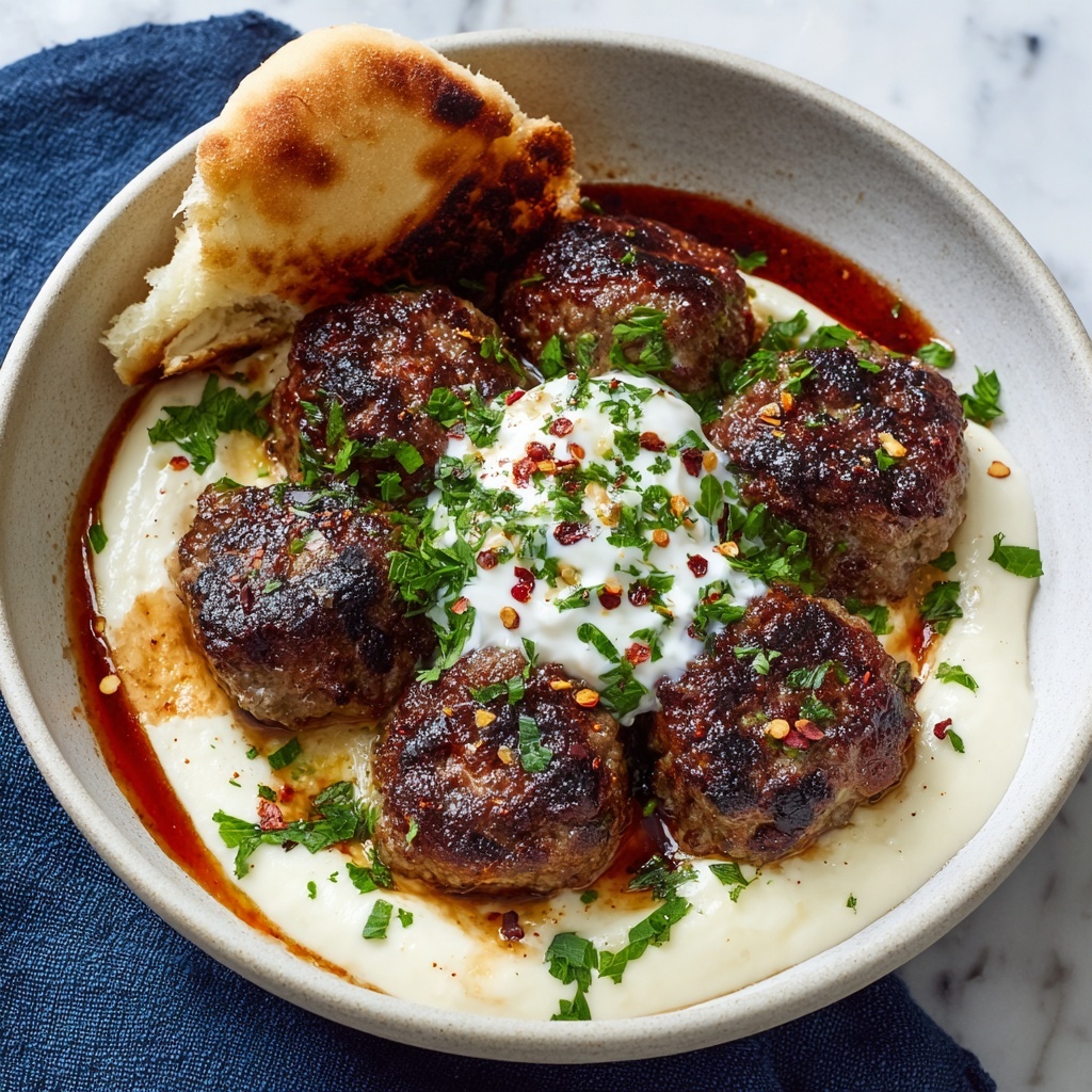 Creamy Garlic Yogurt Köfte Bowls Recipe - Recipe Image