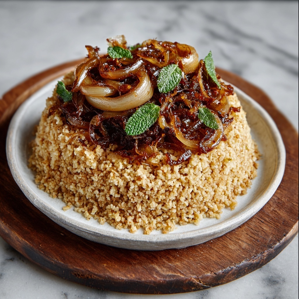 Caramelized Onion & Mint Bulgur Pilaf Recipe - Recipe Image