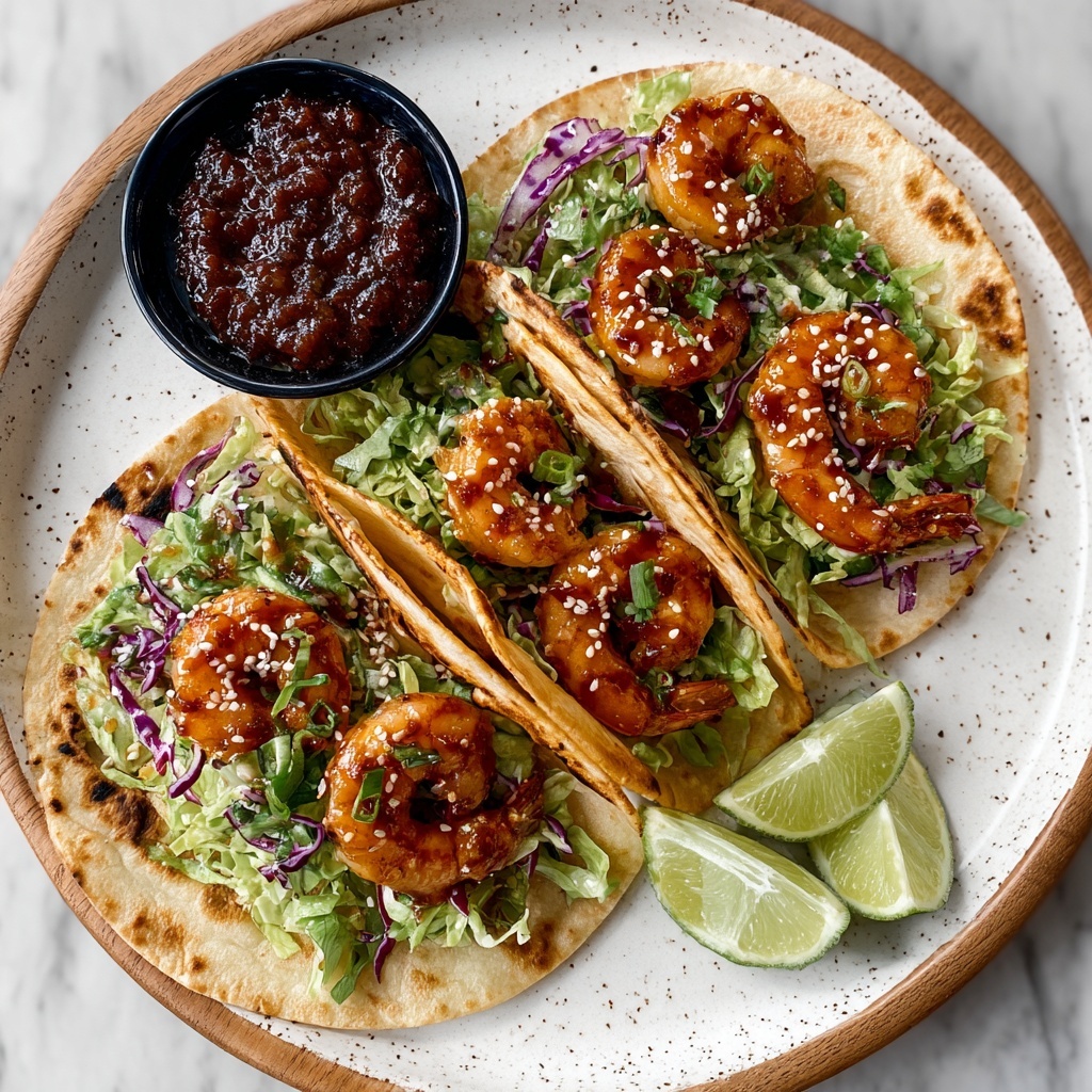 Korean Gochujang Shrimp Tacos Recipe - Recipe Image