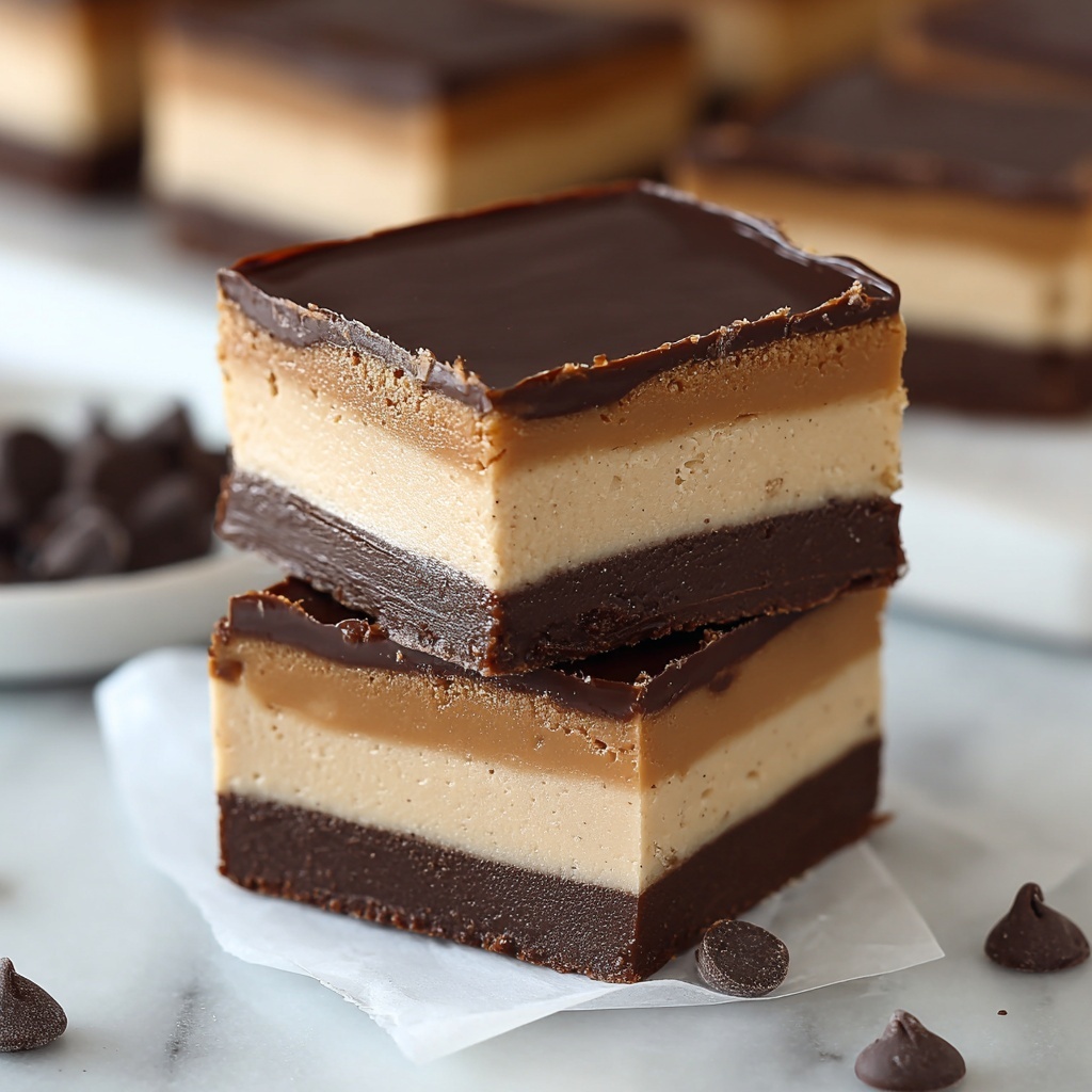 No-Bake Peanut Butter Buckeye Bars Recipe - Recipe Image