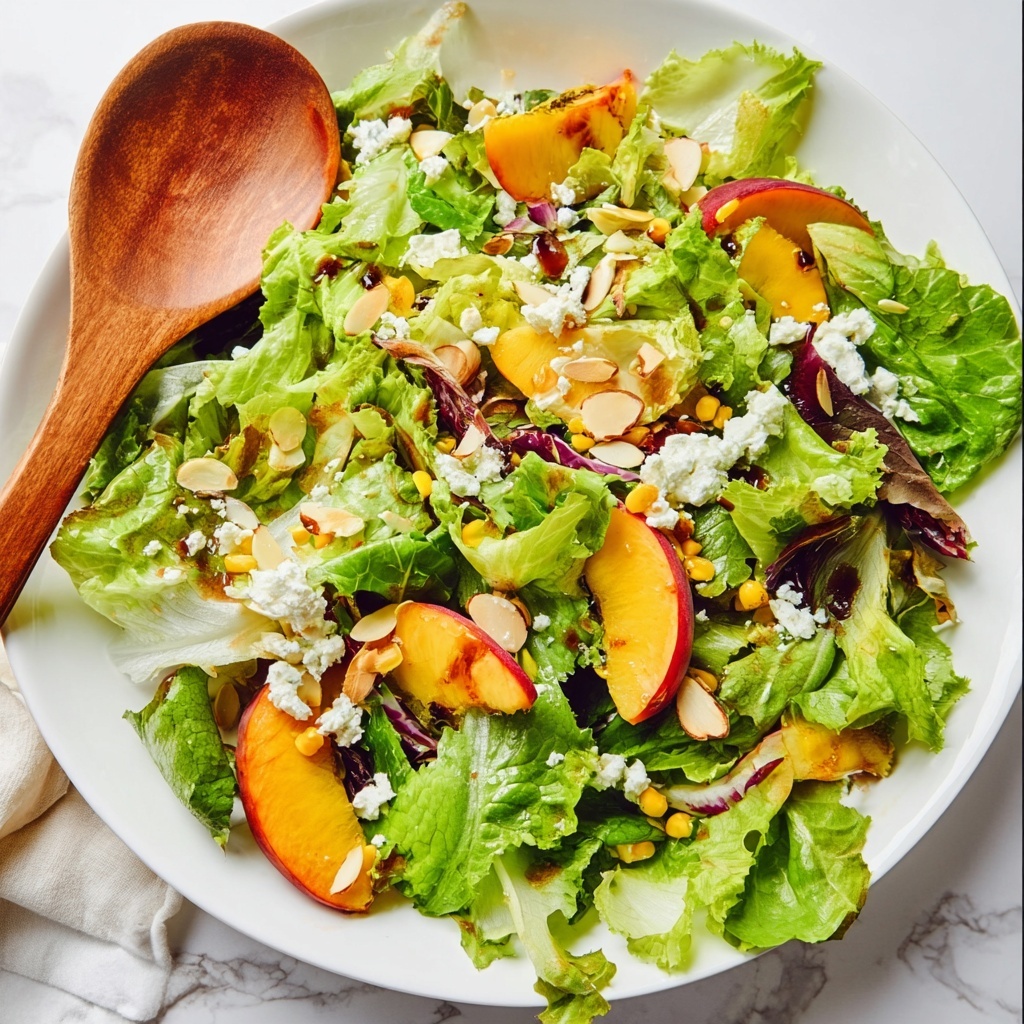 Fresh Peach Salad with Toasted Almonds and Goat Cheese Recipe - Recipe Image