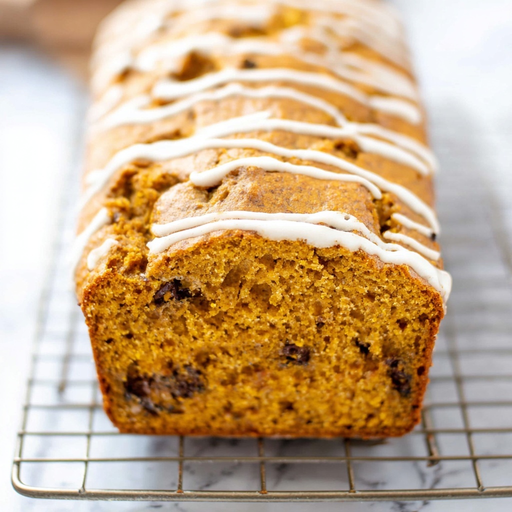Glazed Chocolate Chip Pumpkin Bread Recipe - Recipe Image