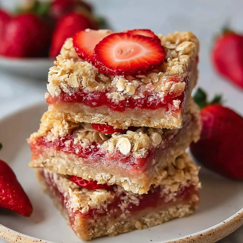 Healthy Strawberry Oatmeal Bars Recipe - Recipe Image