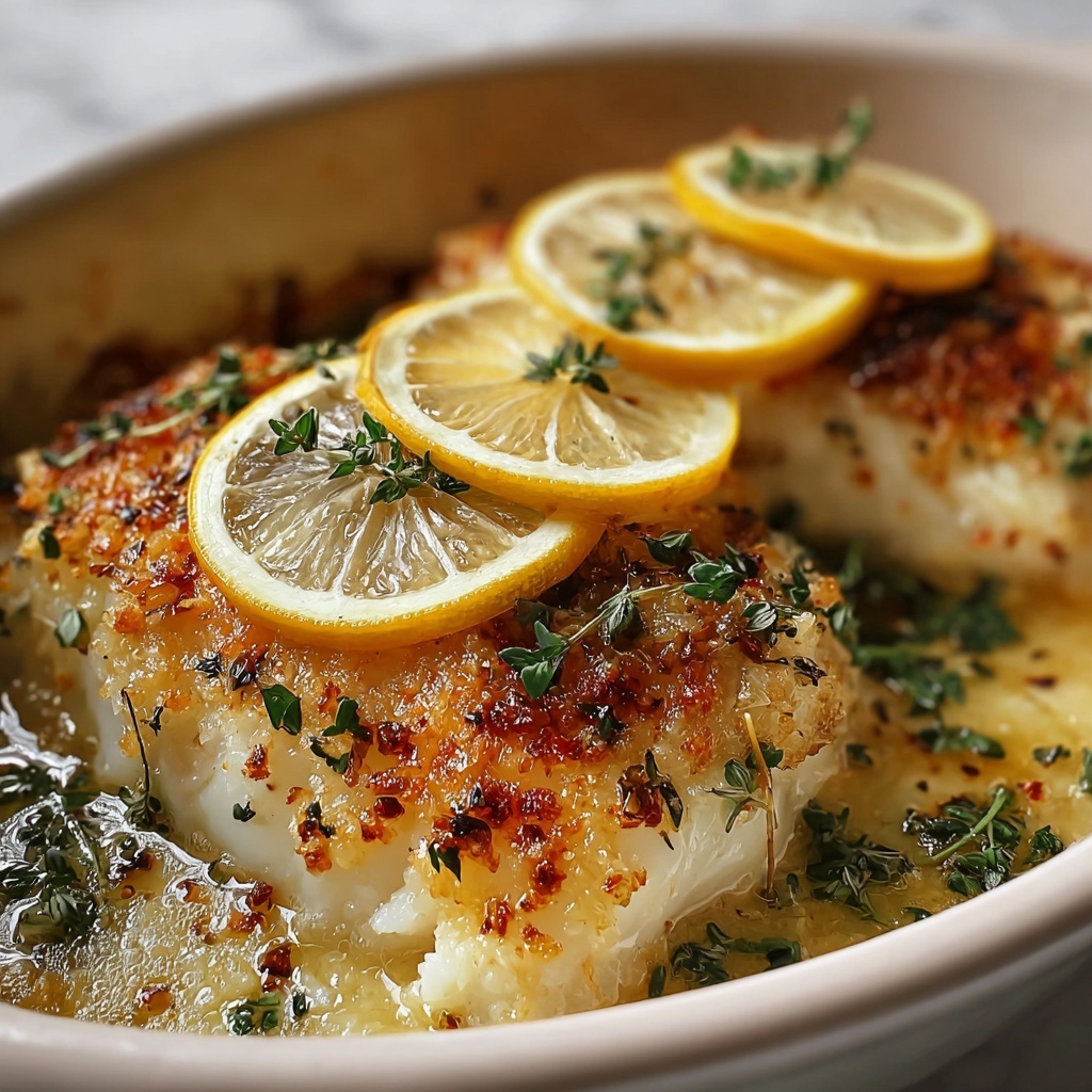 Baked Cod with Lemon and Garlic Recipe - Recipe Image