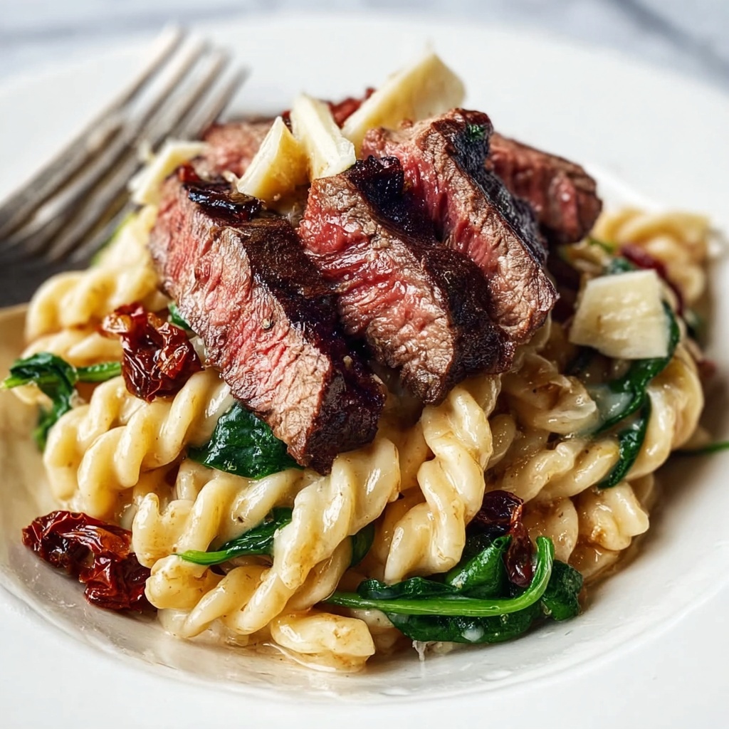 Creamy Gorgonzola Steak Pasta Recipe - Recipe Image