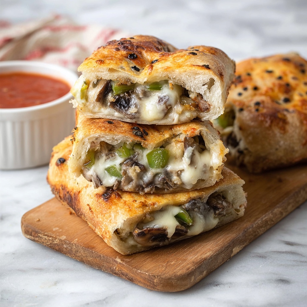Philly Cheese Steak Stromboli Recipe - Recipe Image
